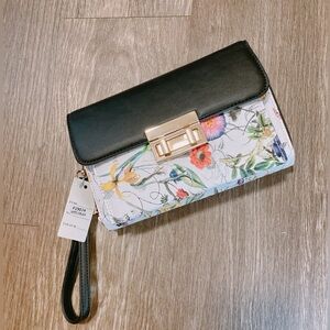 Floral Black Clutch Bag